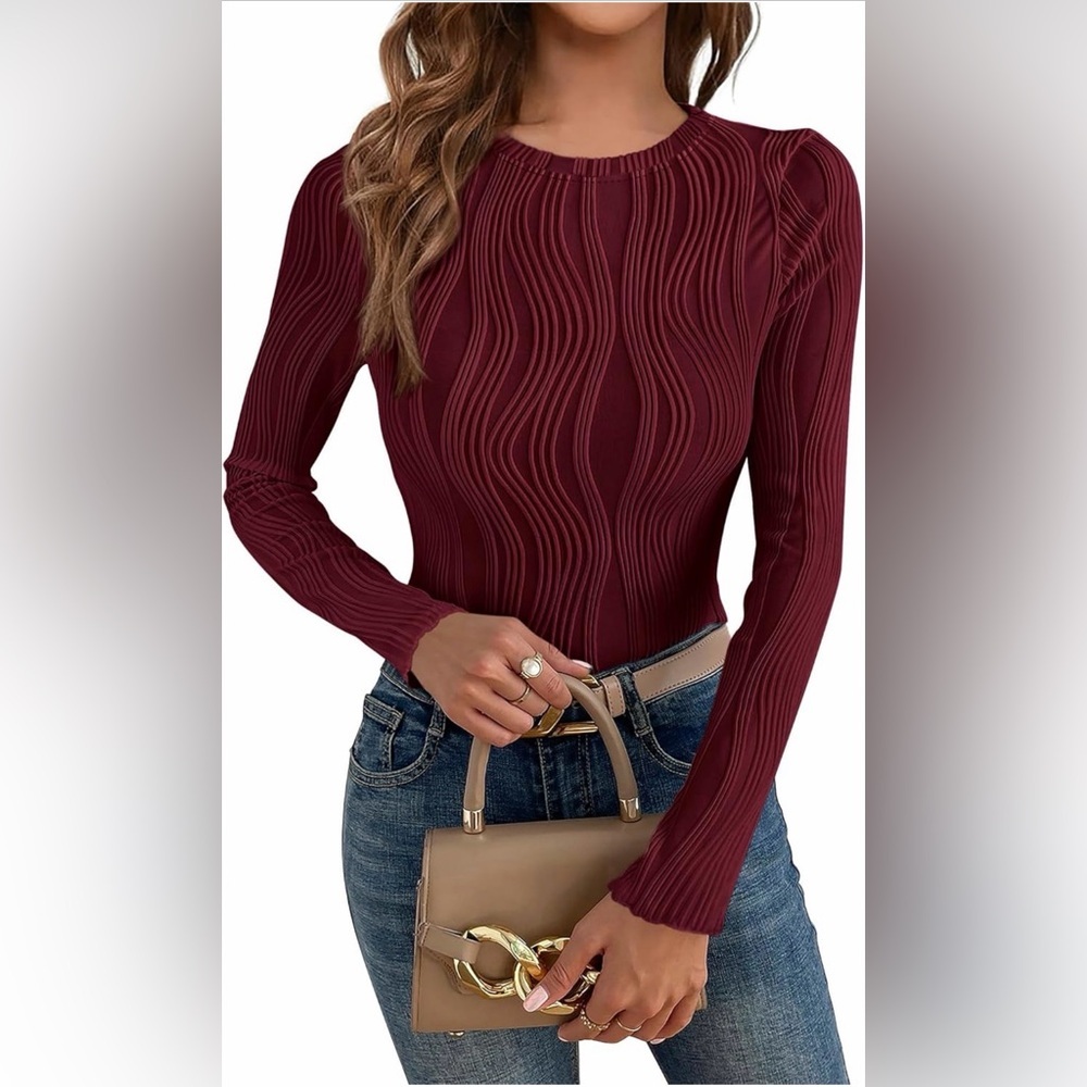 🆕Fashion Long Sleeve Crewneck Blouse